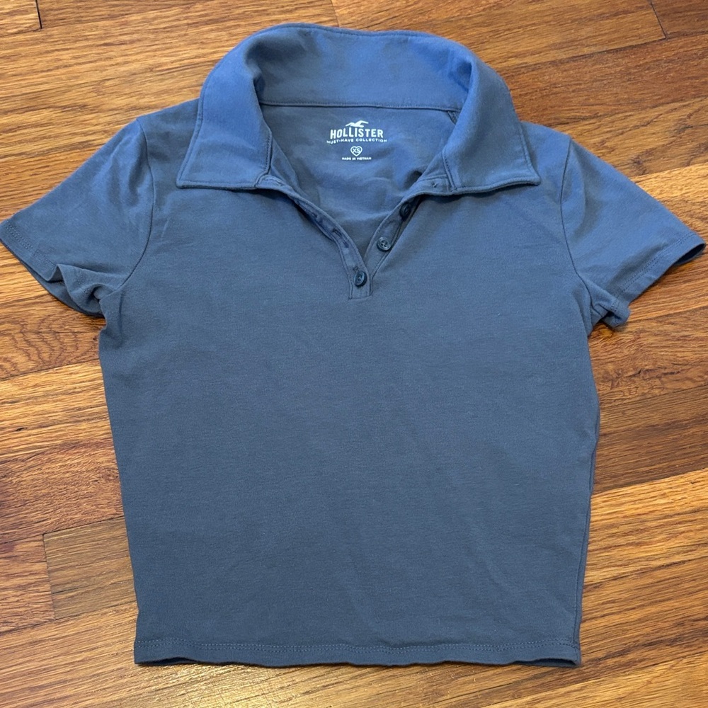 Hollister Women’s Blue Polo Shirt- XS